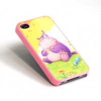 Чехол пластиковый для iPhone 4/4S, для сублимации с металлической вставкой, Розовый