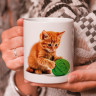 Кружка подарок "Котенок и зеленый клубок" Кружка подарок "Котенок и зеленый клубок"