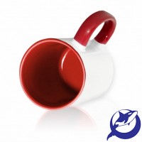 Кружка керамическая Красная внутри и ручка - для сублимационного переноса. ПРЕМИУМ.
