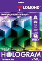 Фотобумага с голографическим эффектом "Cube" (Куб), А4, 260 г/м, микропористая, односторонняя, 10 листов