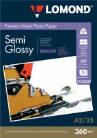 260 г/м2, A2, Semi Glossy Bright Premium фотобумага, 25 листов Lomond 1103307