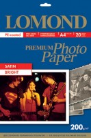 200 г/м2, A4, Satin Bright Premium фотобумага, 20 листов Lomond 1101200