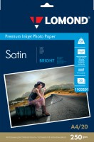 250 г/м, A4, Satin Bright Premium фотобумага, 20 листов Lomond 1103201