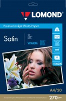 270 г/м2, A4, Satin Warm Premium фотобумага, 20 листов Lomond 1106200